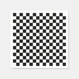 Servilleta De Papel Black and white checkerboard pattern 