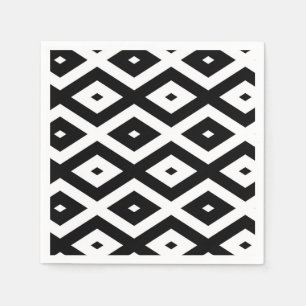 Servilleta De Papel Black and white diamond pattern
