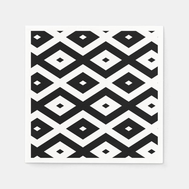 Servilleta De Papel Black and white diamond pattern (Anverso)