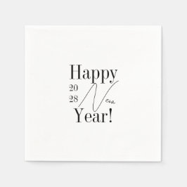 Servilleta De Papel Black and White New Year's Eve Party