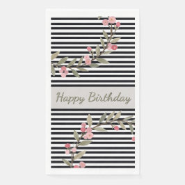 Servilleta De Papel Black And White Stripe