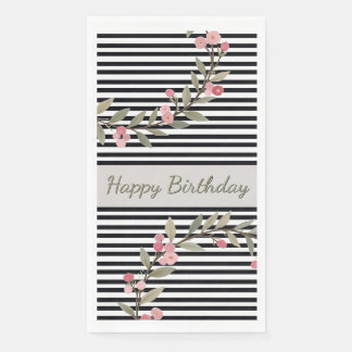 Servilleta De Papel Black And White Stripe