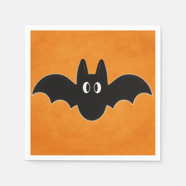 Servilleta De Papel Black Bat sobre fondo Naranja (Anverso)