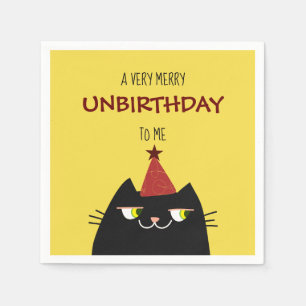 Servilleta De Papel Black Booo The Cat , Funny Personalizado Doodle Am