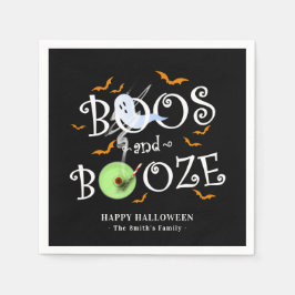 Servilleta De Papel Black Boos & Booze Halloween Party