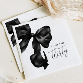 Servilleta De Papel Black Bow 30th 40th 50th Birthday 