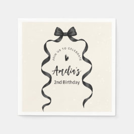 Servilleta De Papel Black Bow Birthday Any Age