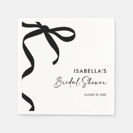Servilleta De Papel Black Bow está atando la ducha nupcial