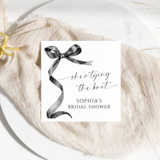 Servilleta De Papel Black Bow está atando la ducha nupcial (Subido por el creador)