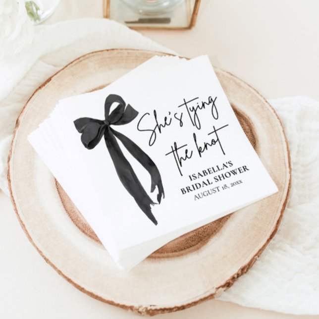 Servilleta De Papel Black Bow está atando la ducha nupcial (Subido por el creador)