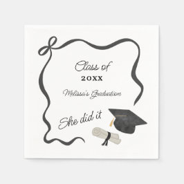 Servilleta De Papel Black Bow Graduation