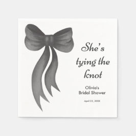 Servilleta De Papel Black Bow She's Tying the Knot Bridal Shower 
