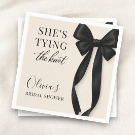Servilleta De Papel Black Bow She's Tying The Knot Party