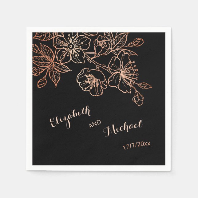 Servilleta De Papel Black Copper Goth Wedding (Anverso)