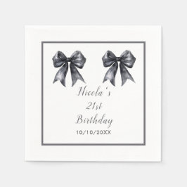 Servilleta De Papel Black Coquette Bow Birday Party