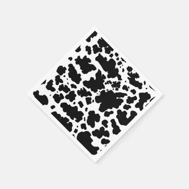 Servilleta De Papel Black Cow Spots Print Cowboy Farmer (Borde)