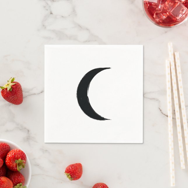 Servilleta De Papel Black Crescent Dark Moon Astrología Zodiac (In situ)
