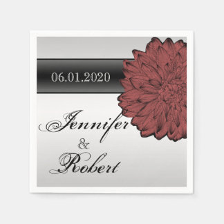 Servilleta De Papel Black Dahlia Posh Boda Napkins