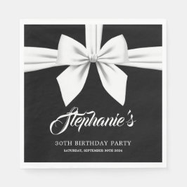 Servilleta De Papel Black Elegant Fancy Tiffany Birthday Tableware