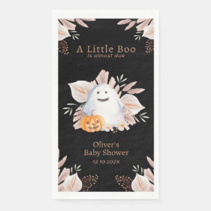 Servilleta De Papel Black Elegant Little Boo Boho Ghost Baby Shower