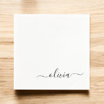 Servilleta De Papel Black Girly Script Monograma Nombre moderno<br><div class="desc">Monograma negro Añade tus propias toallas Fiestas de papel. Esto hace que el dulce perfecto cumpleaños 16,  boda,  ducha de novia,  aniversario,  ducha de bebé o fiesta de soltera sea regalo para alguien que ama el lujo glam y los estilos de escritura de moda.</div>