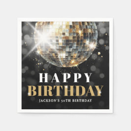 Servilleta De Papel Black Gold 50th Birthday Party