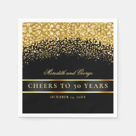 Servilleta De Papel Black Gold Cheers 50 años 50 aniversario