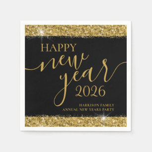 Servilleta De Papel Black Gold Happy New Year 2023 Custom