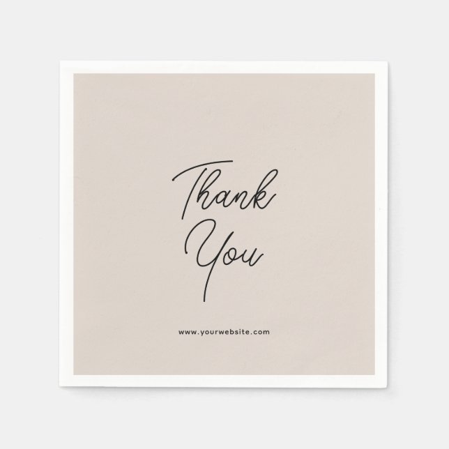 Servilleta De Papel Black Gray Elegant Business Gracias Napkins (Anverso)