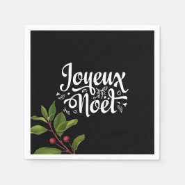 Servilleta De Papel Black Joyeux Noel