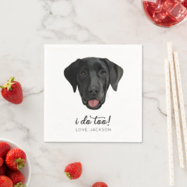 Servilleta De Papel Black Lab Boda de perro Personalizado Cocktail Nap