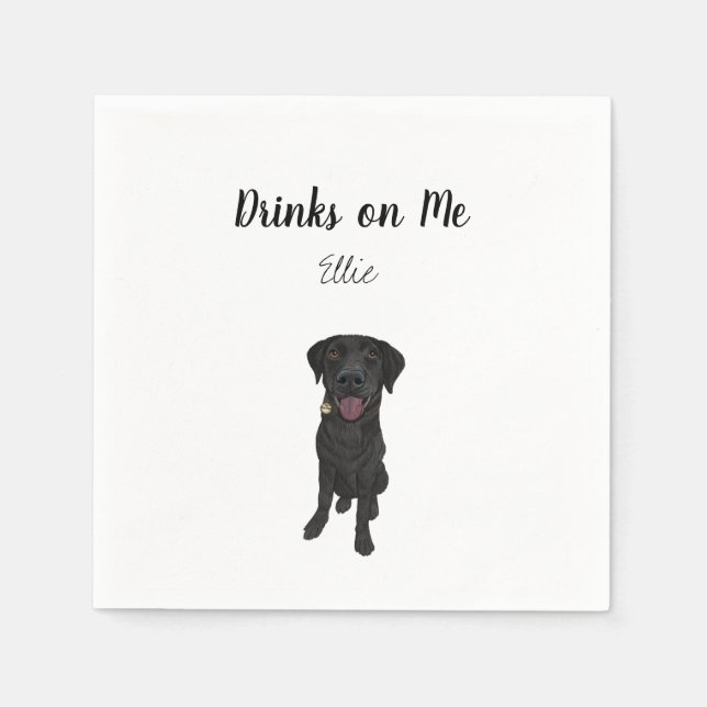 Servilleta De Papel Black Lab Cocktail Napkins (Anverso)