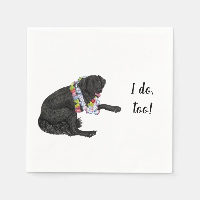 Servilleta De Papel Black Lab Dog Personalizado Cocktail Napkin (Anverso)
