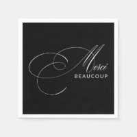 Black MGracias Beaucoup Elegant Calligraphy Gracia