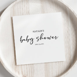 Servilleta De Papel Black Modern Simple Script Baby Shower