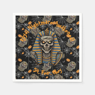 Servilleta De Papel 🖤 Black Pharaoh Mummy Napkins 🎃 👑
