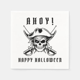 Servilleta De Papel Black Pirate Skull Halloween Party