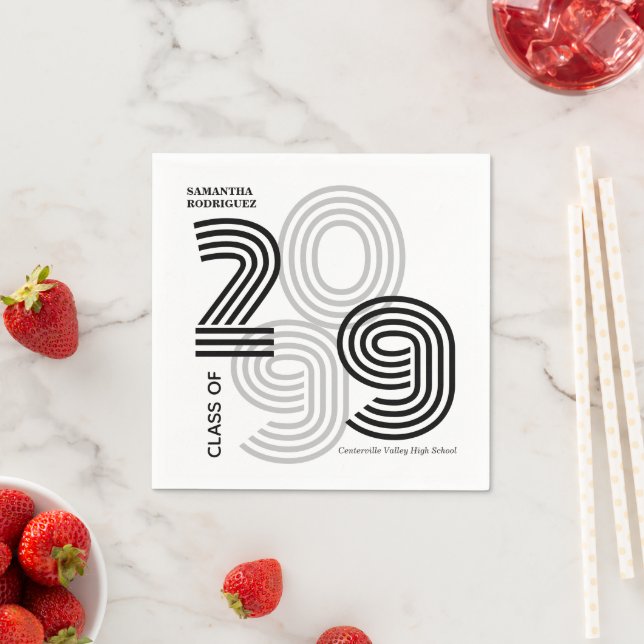 Servilleta De Papel Black Retro Gran Números Clase de (In situ)