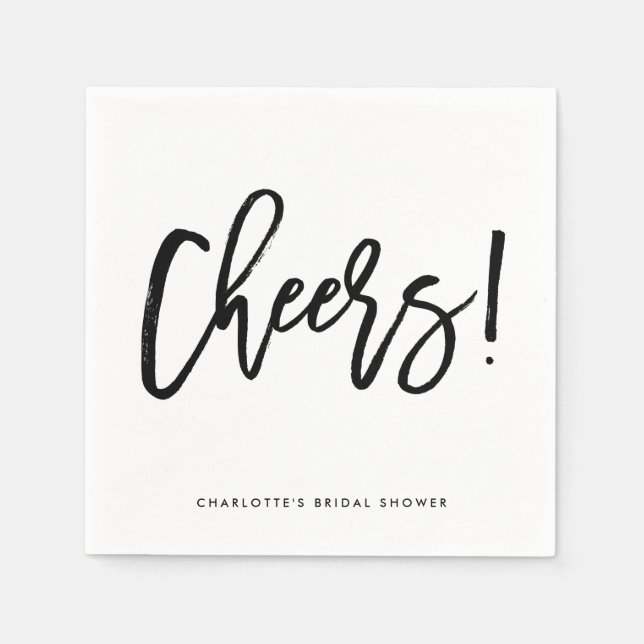 Servilleta De Papel Black Rustic Lettering Saluda a Boda Napkin (Anverso)