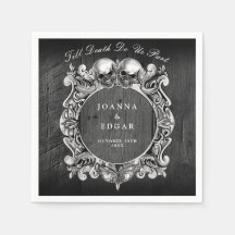 Black Rustic Wood Skulls Gothic Boda