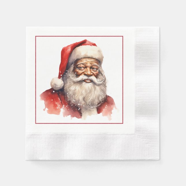 Servilleta De Papel Black Santa Cocktail Napkins (Anverso)