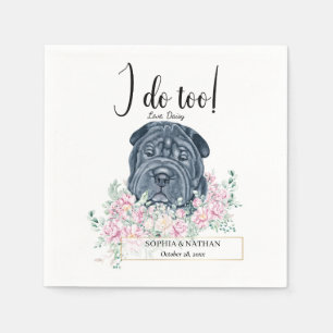 Servilleta De Papel Black Shar Pei Dog Boda Cocktail Napkins