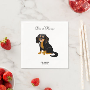 Servilleta De Papel Black Tan Cavalier Boda Cocktail Napkins