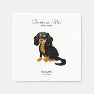 Servilleta De Papel Black Tan Cavalier Boda Cocktail Napkins
