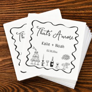 Servilleta De Papel Black That's Amore Engagement Party