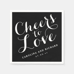 Servilleta De Papel Black Tie Cheys to Love   Boda Napkins