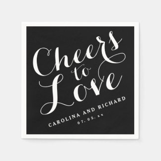 Servilleta De Papel Black Tie Cheys to Love | Boda Napkins