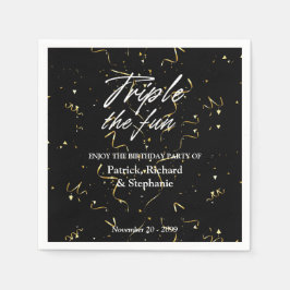 Servilleta De Papel Black Triple the Fun Friends Joint Birthday