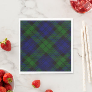 Servilleta De Papel Black Watch Tartan Blue Green Plage