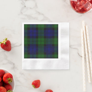 Servilleta De Papel Black Watch Tartan Blue Green Plage